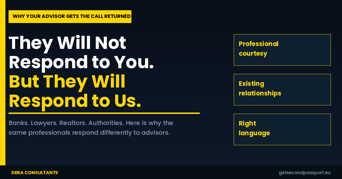 Why Your Lawyer, Bank, and Realtor Will Respond to Your Advisor Faster Than They Will Respond to You
